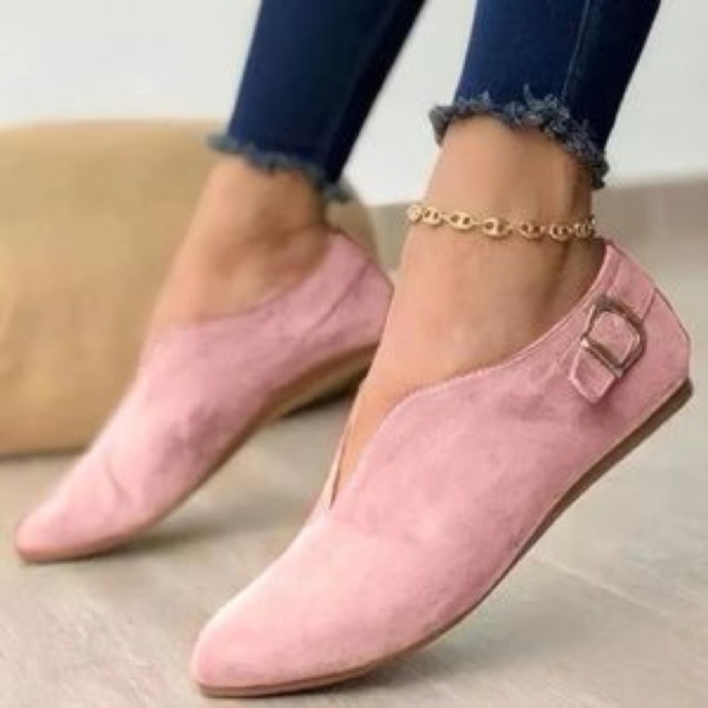 Jolimall Faux Suede Slip-On Flats